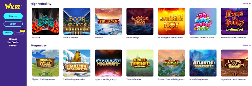 Wildz Casino online slots